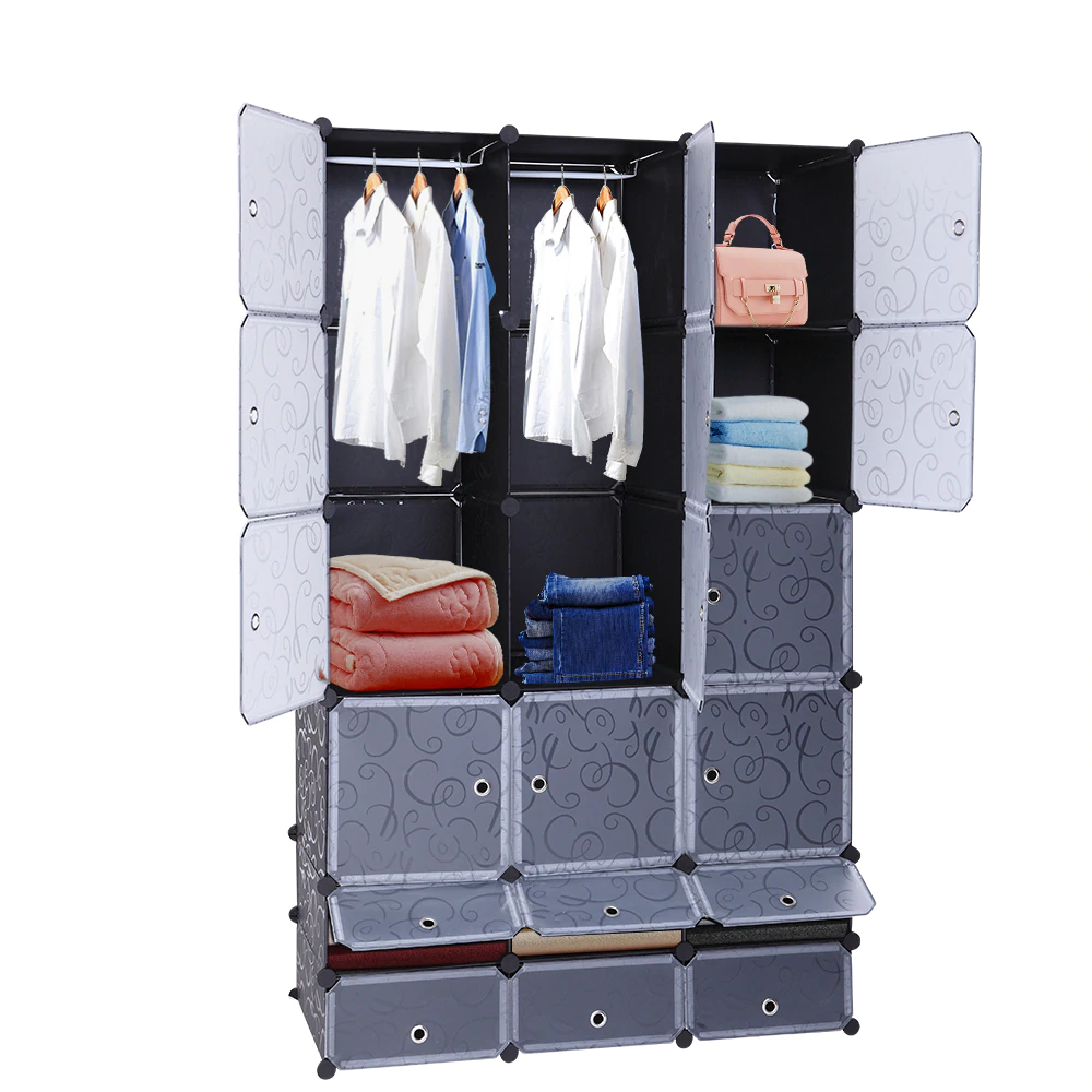 Cube Storage 12-Cube Closet Organizer Storage Shelves Cubes Organizer  Closet Cabinet with Doors