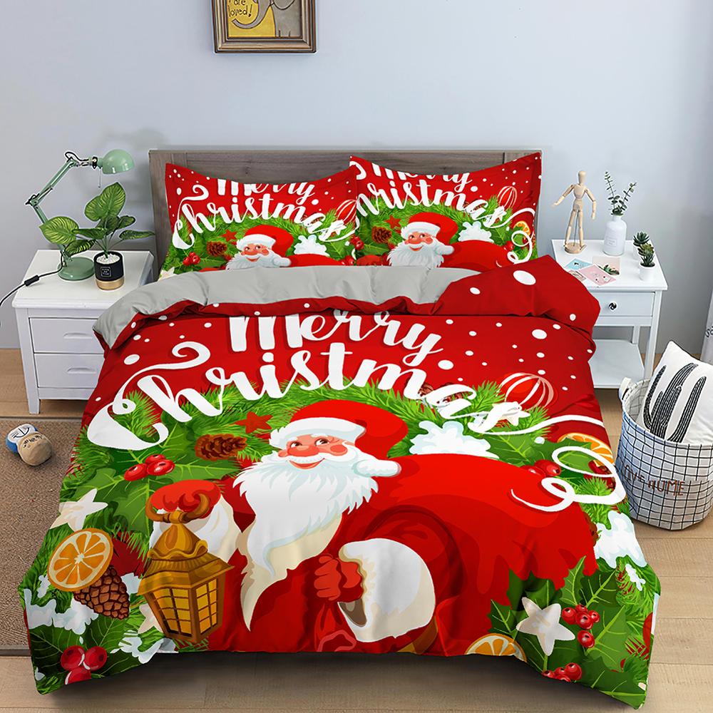 Christmas Duvet Cover Set Bedding Sets  with Pillow Covers Double Single Full Twin King Queen Size  for Kids Bedding