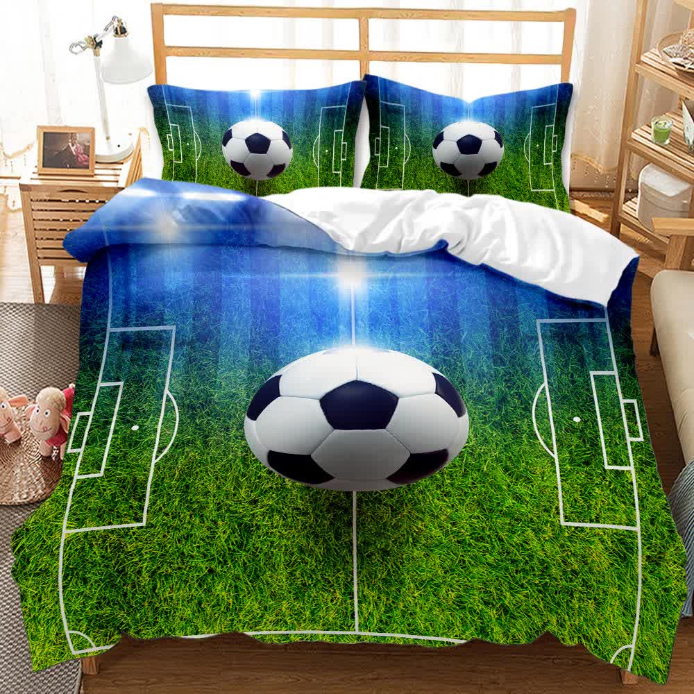 Autumn and winter boys and girls 3D football printing duvet cover 2/3PCS bedding cover