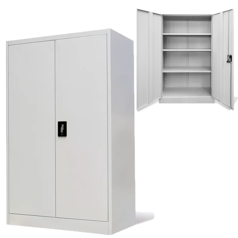Steel Office Cabinet With 2 Doors and 3 Adjustable Shelves Organizer 3-point Locking System Office Supplies 35.4"x15.7"x55.1"