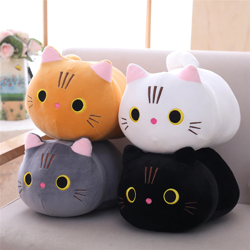 Cartoon Soft Cat Plush Toy Children's Toy Sofa Pillow Cushion Down Cotton Padded Toy Gift Children's Room Decoration