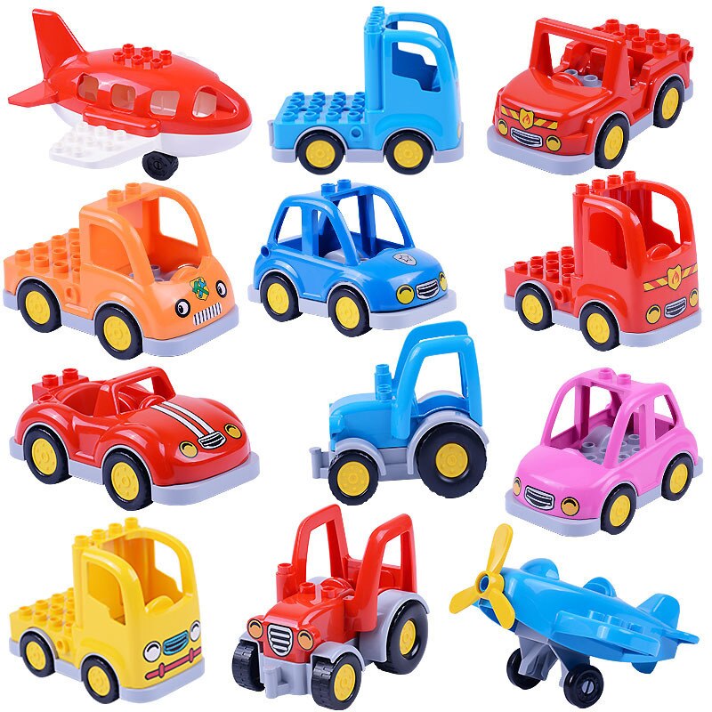Brick Toys For Children Big Size Classic City Traffic Series Building Block Assemble Bus Car