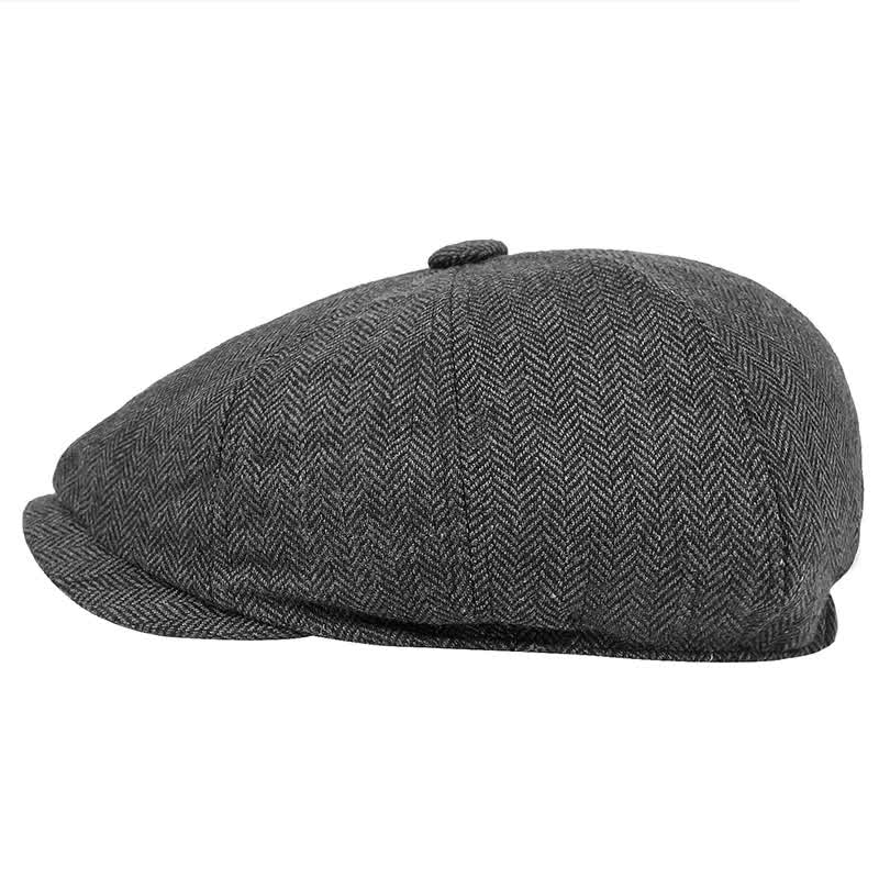Men vintage Herringbone  peaky blinders hat Newsboy Hat spring Flat Peaked Hats