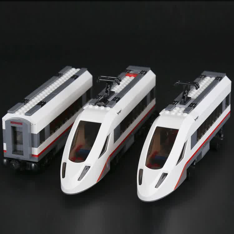 Technic City Building Block High-speed Passenger Train Model Bricks Toys