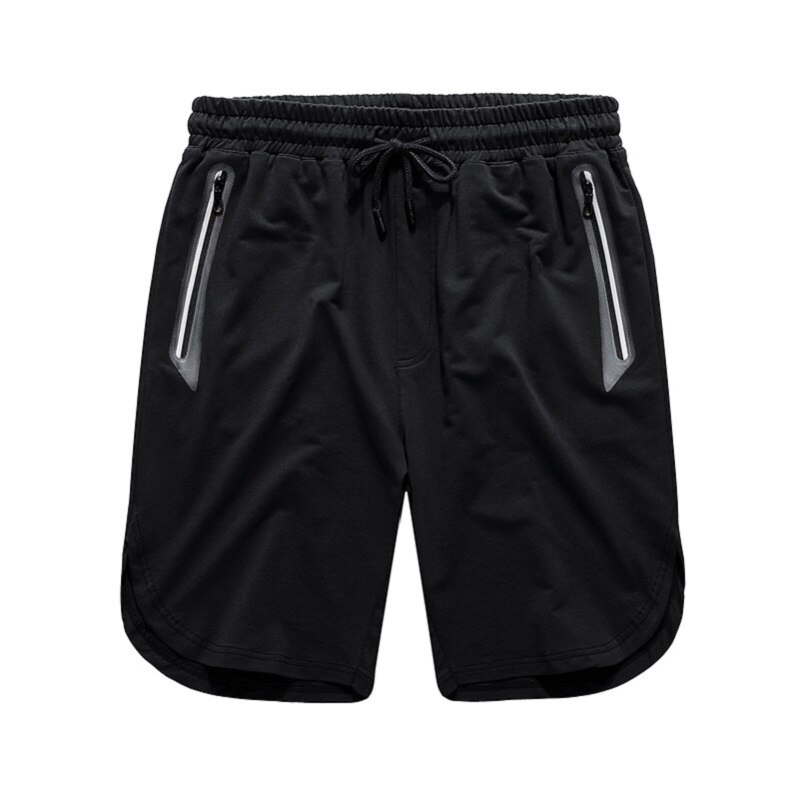 Men's shiny Shorts Gym Fitness Short Pants Solid Color Man Shorts Casual Exercise Boy Shorts with Zipper Pockets