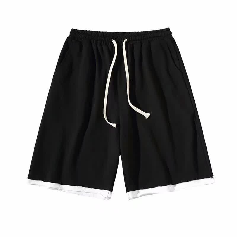 Mens Shorts Knee Length Short Sweatpants Spliced Casual Summer Streetwear