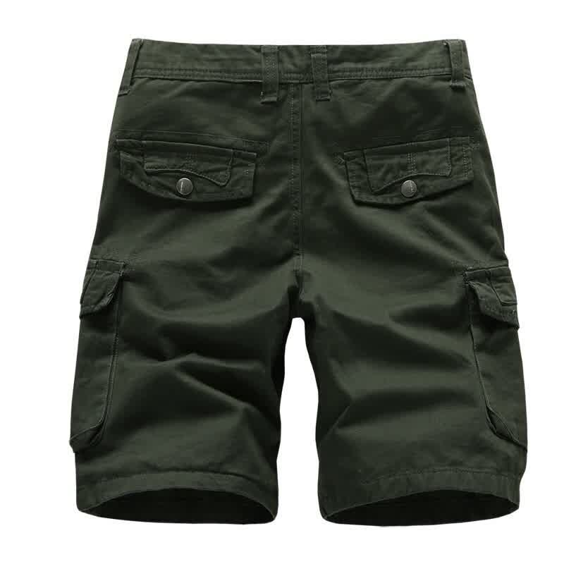 Cargo Shorts Men Cotton Bermuda Male Summer Military Style Straight Work Pockets Khaki Short Trousers Casual Vintage Shors Man