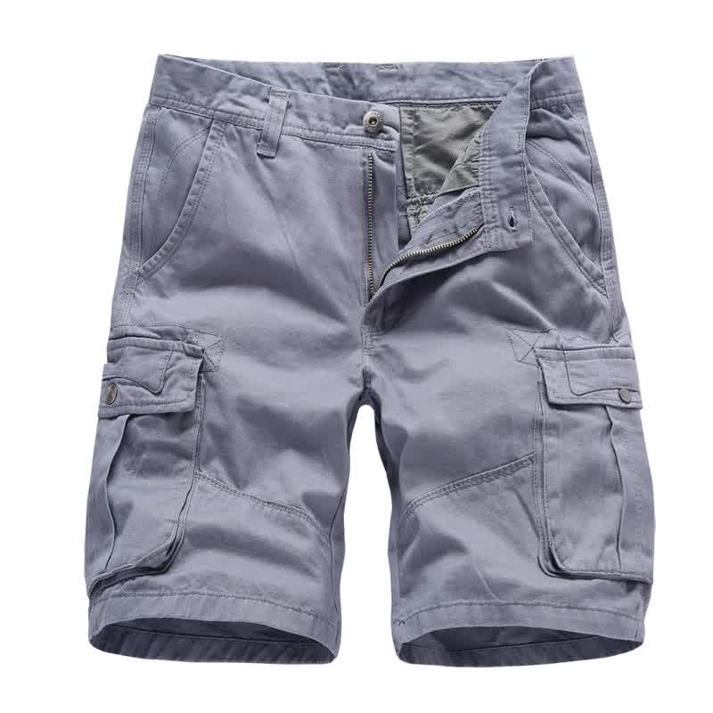 Cargo Shorts Men Cotton Bermuda Male Summer Military Style Straight Work Pockets Khaki Short Trousers Casual Vintage Shors Man