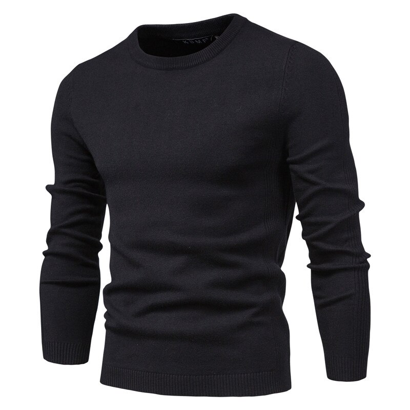 Men Autumn New Casual Solid Thick Cotton Sweater Pullovers Men Outfit Fashion Slim Fit O-Neck pullover Sweater Men