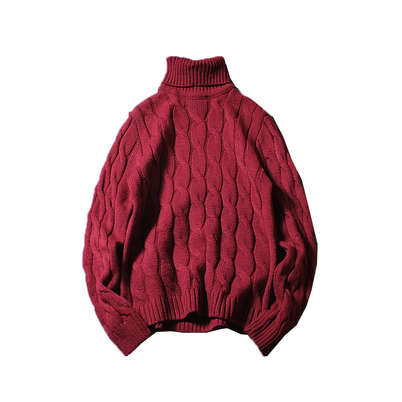 New Knitted Turtleneck Men Sweater Man Solid High Collar Winter Pullover Men Sweater Coat Mens Turtleneck Sweaters