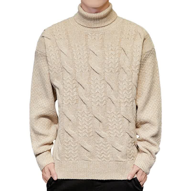 Mens Sweater Fashion Turtleneck Sweater Autumn Winter Solid Knitted Pullovers Men Causal Winter Clothes Knitted Sweater Men