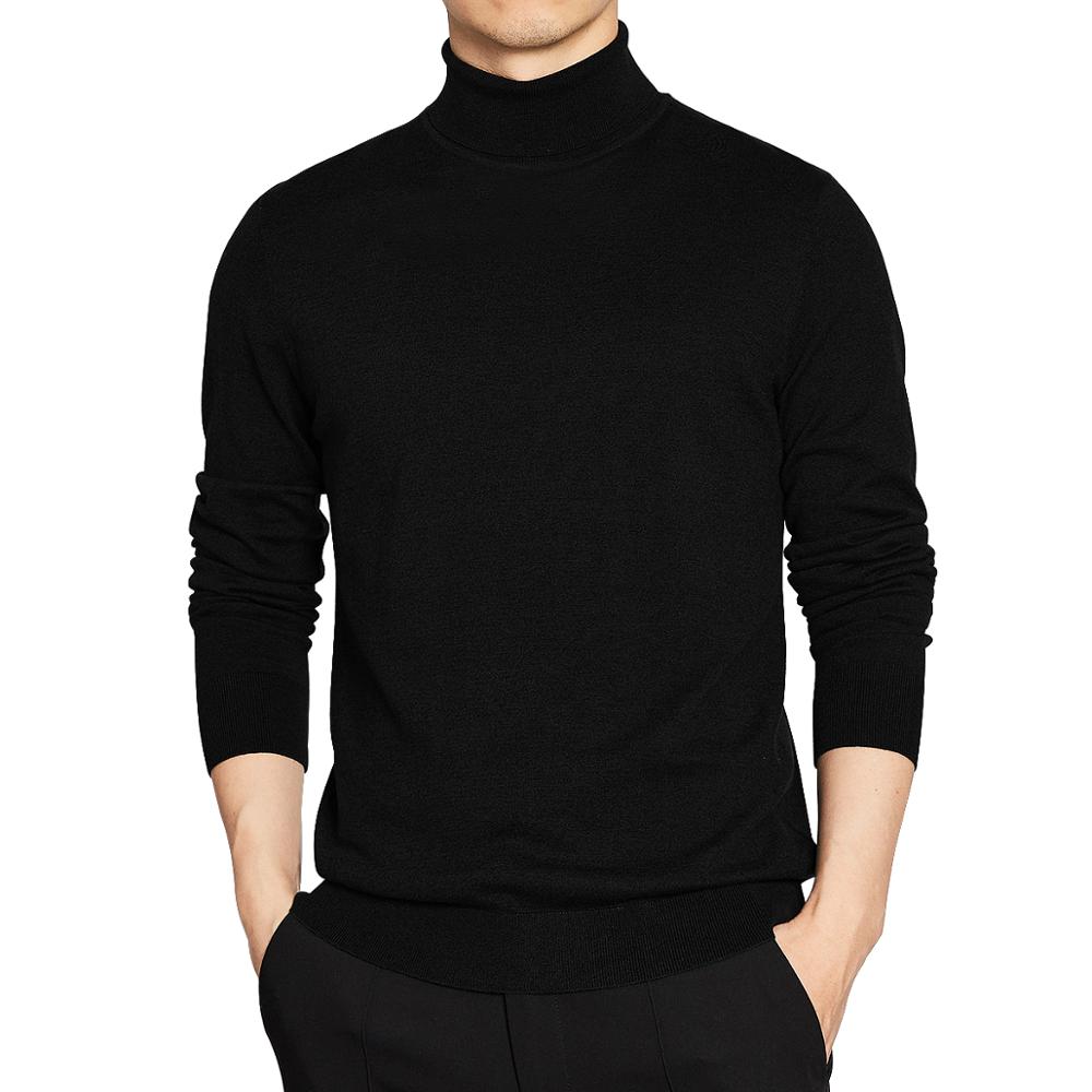 Winter Warm Sweater Men Pullovers Turtleneck Slim Sweater Solid Simple Knitted Tshirts Male Cloth Man Turn-Down Collar Underwear