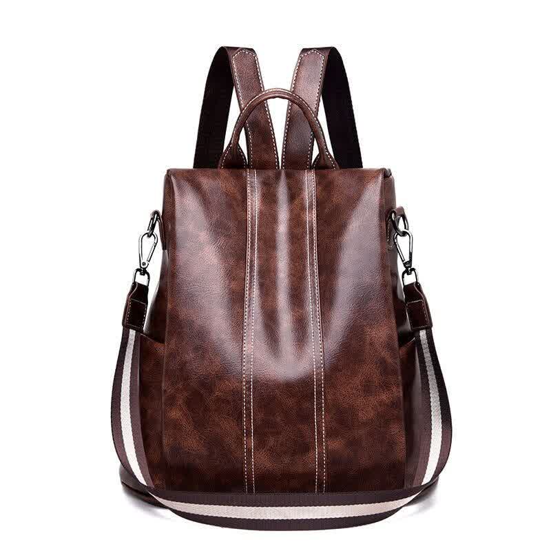 Women Backpack Anti Theft Leather Vintage Style Sh...