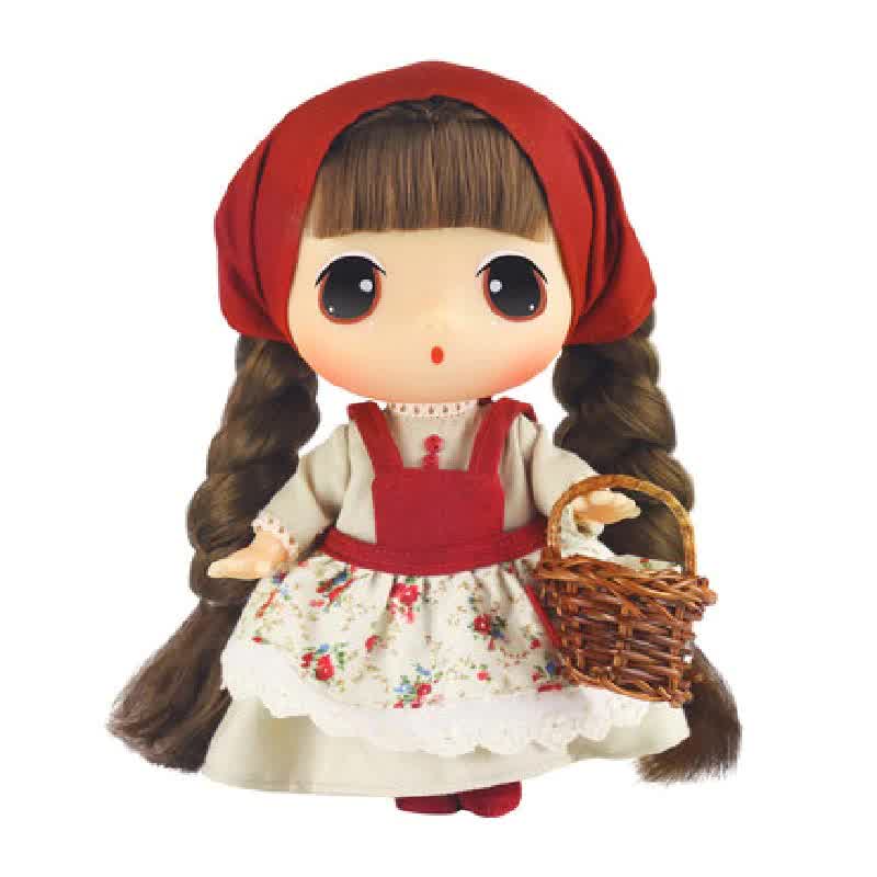 Ddung Doll Little Red Riding Hood Pastoral Style Red Hat 18cm Genuine Korean Change Dressing Dolls  Girls Gift Collection