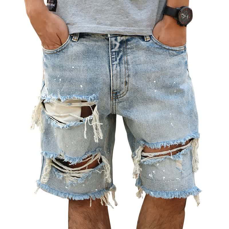 High Quality Cowboy Shorts Men's Denim Short Jeans Men Hole Pants Summer