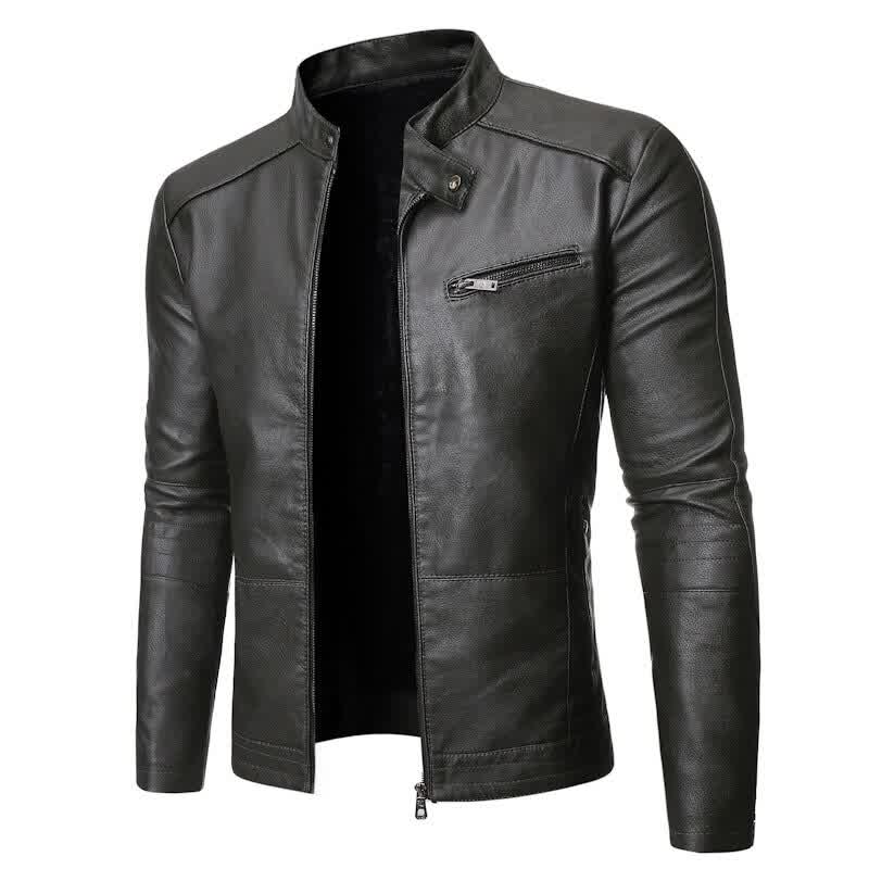 Fashion Men Leather Slim Motorcycle Jackets Overcoat Outerwear Windproof Coat Clothes Casual Parkas Thicken Masculina Erkek