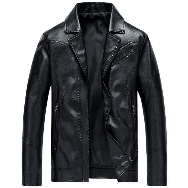 Men Casual Motorcycle Lapel Leather Jacket Coat Men PU Leather Jackets Sleeve zipper Leather Coats Men Promotion
