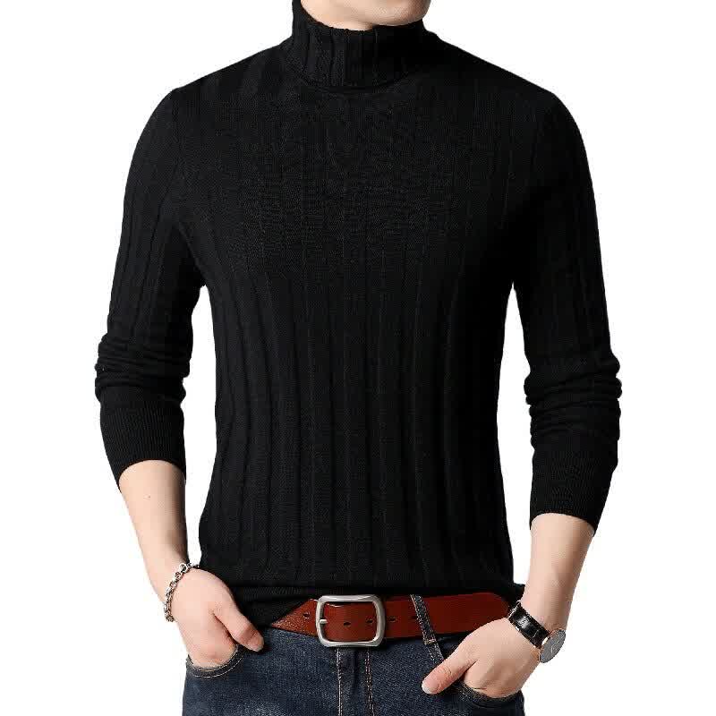 Turtleneck Stripe Oversized Pullover Mens Elegant ...