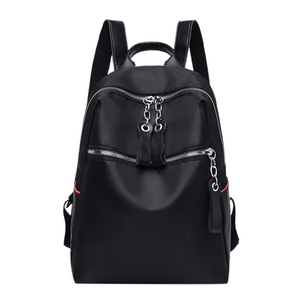 Casual  Backpack Women Black Waterproof Nylon School Bags