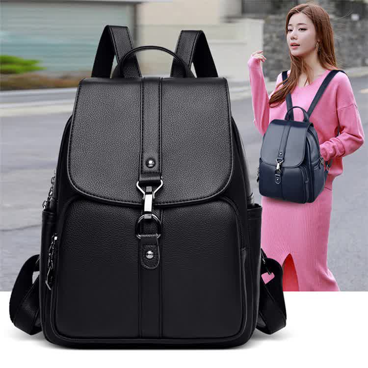 The New Women High Quality Leather Backpacks Female Shoulder Bag