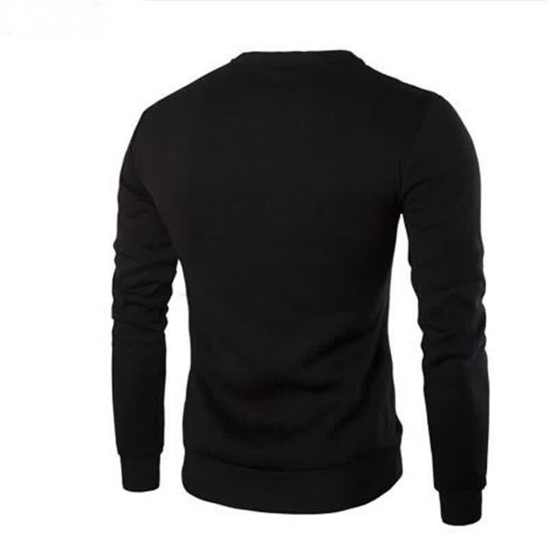 Men Winter Warm Splicing Leather Sweatshirt Outwear Sweater