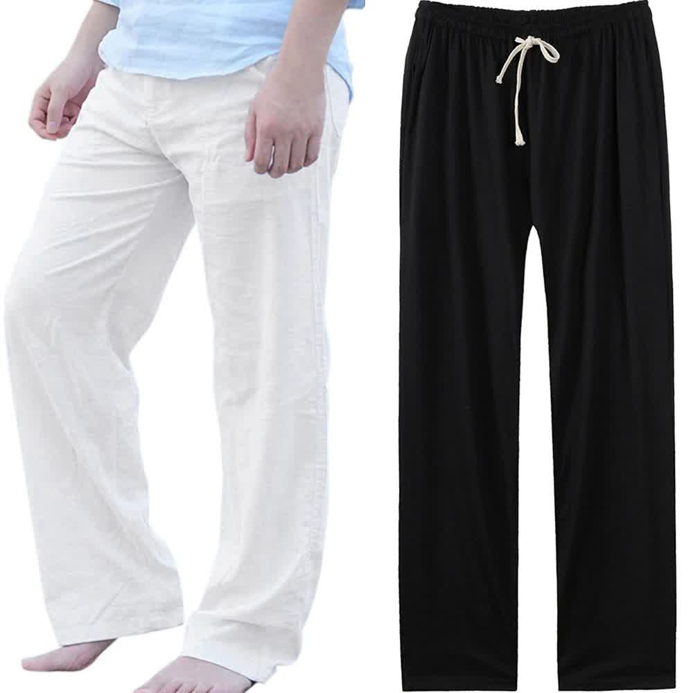 Men Loose Sweatpants Summer Pants Male Fashion Joggers SweatPants Tide Loose Home Trousers Leisure Slacks large