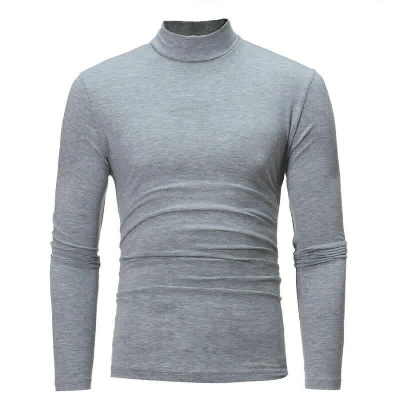 New Gothic Men Turtelneck Sweater Pullover Long Sleeve Stretch Slim Basic Sweater Turtleneck Male Blouse Spring Clothes