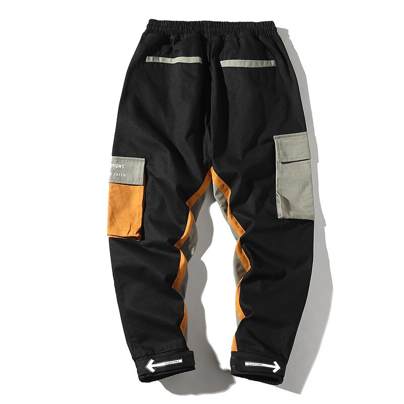 Men Hip-Hop Casual Jogger Trousers Fashion New Cargo Sweatpants Mens Multi-Pocket Loose Harem Pants Streetwear Sports Pants