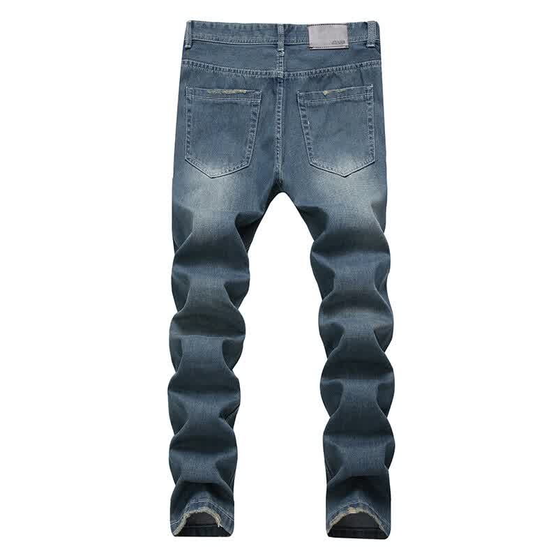 Fashion New Men's Casual Stretch Jeans Pure Cotton Male Jeans Denim Pants Trousers