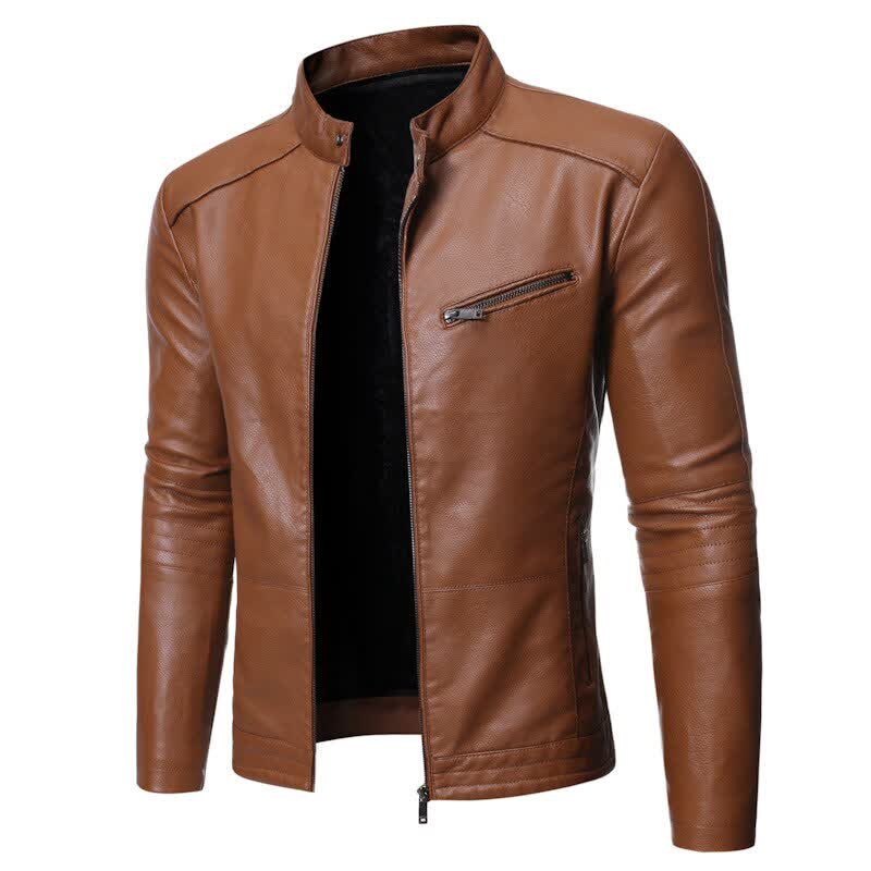 Fashion Men Leather Slim Motorcycle Jackets Overcoat Outerwear Windproof Coat Clothes Casual Parkas Thicken Masculina Erkek