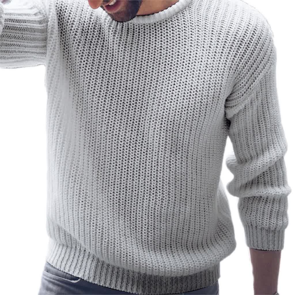 Autumn Winter Men Knitted Sweater Pullover Casual Jumpers Korean Style Solid Color Knitted Top Plus Size Sweaters dropship