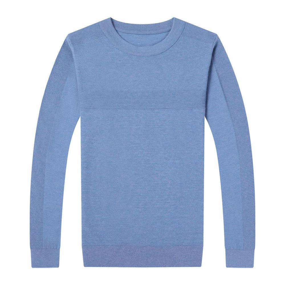 Autumn and Winter New Men Solid Color Round Neck S...