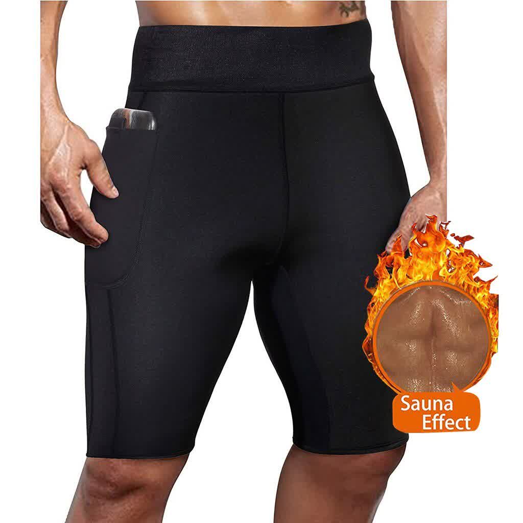 New Men Weight Sweat Workout Short Athletic Pant Legging Fat Burner Slimming Fitness Cycling pants Shorts 