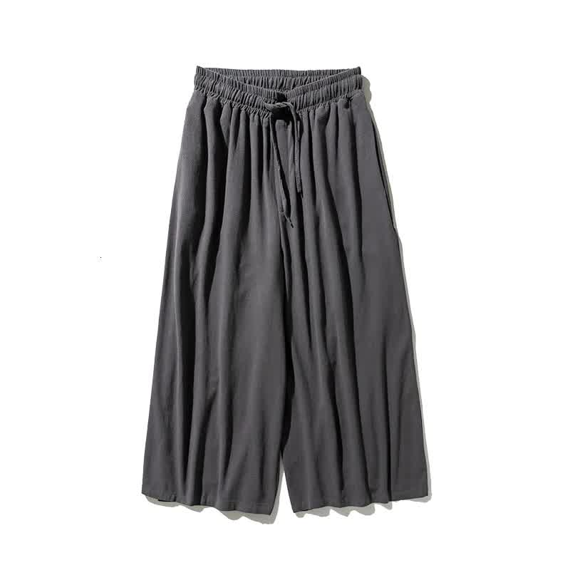 Autumn Causal Baggy Pants Chinese Style Draped Cot...