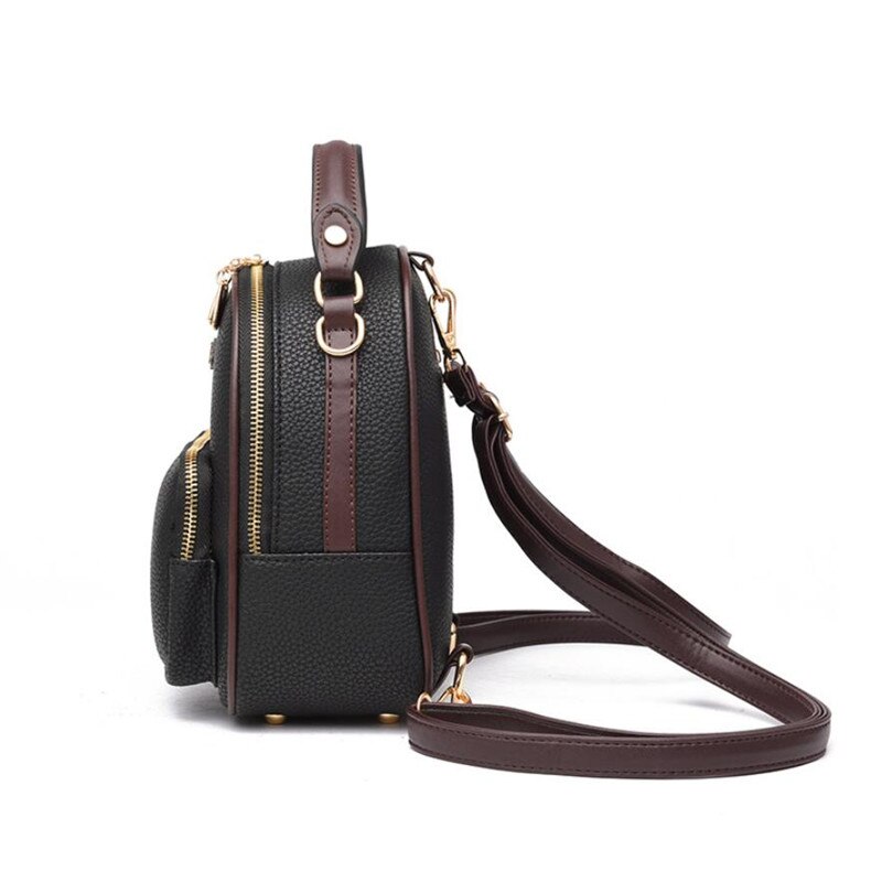 New Leather Small Women Backpacks Zipper Shoulder Bag Female Phone Bags Lady Portable Backpack for Girls Casual Style