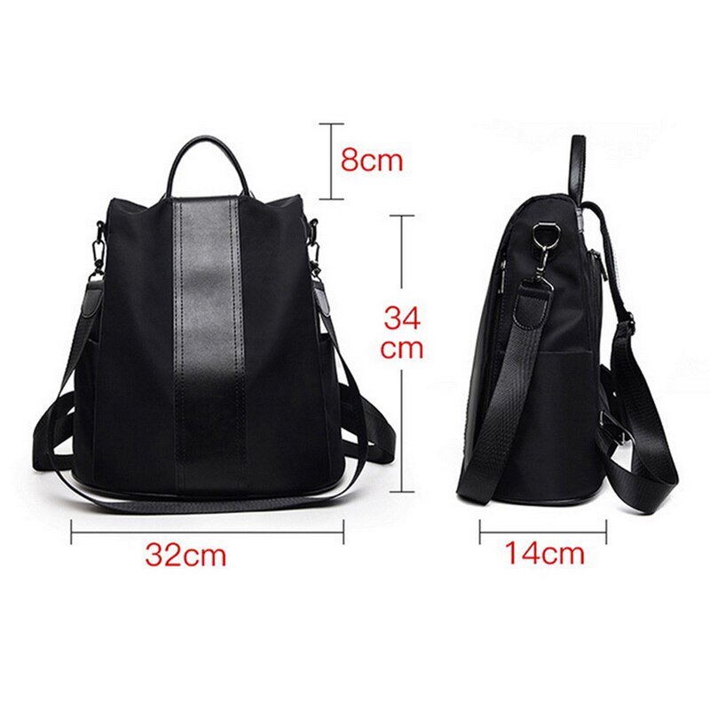 Women Concise Norm Backpack Neutral Schoolbag Knap-sack Anti-theft Design And Waterproof Nylon Backpacks