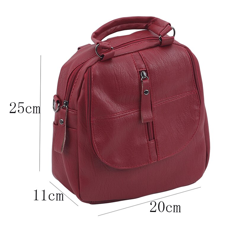 Leather Women's Backpack School Bag Casual Backpack For Girls Double Zipper Leisure Shoulder Bags New