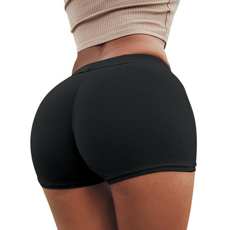 Women Elastic Tight Shorts Hip Workout Fitness Gym Compression Short Pants High Waist Running Training Shorts Breathable Shorts