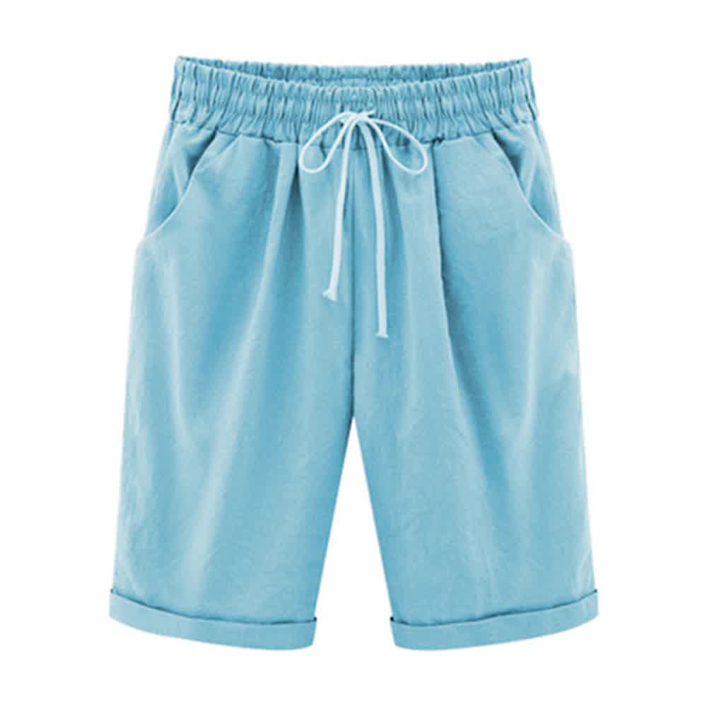Oversized Women Summer Cotton linen Shorts Casual ...