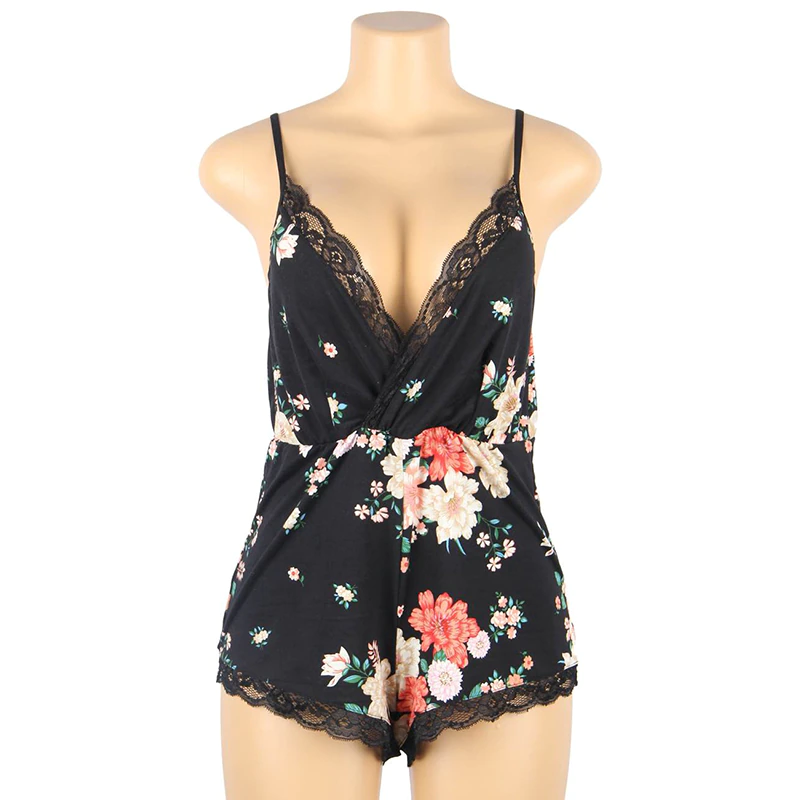 Body suits For Women Sexy Backless Florals Boho Vintage Pajama Romper