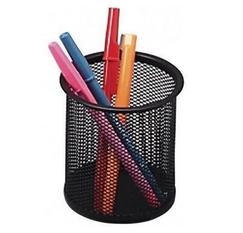 Unibene Gold Pen Pencil Holder Cylinder Makeup Brushes Cup Desktop Organizer Container Pot Decor Vase Stainless Steel Multi Use for Flower Office & Home 