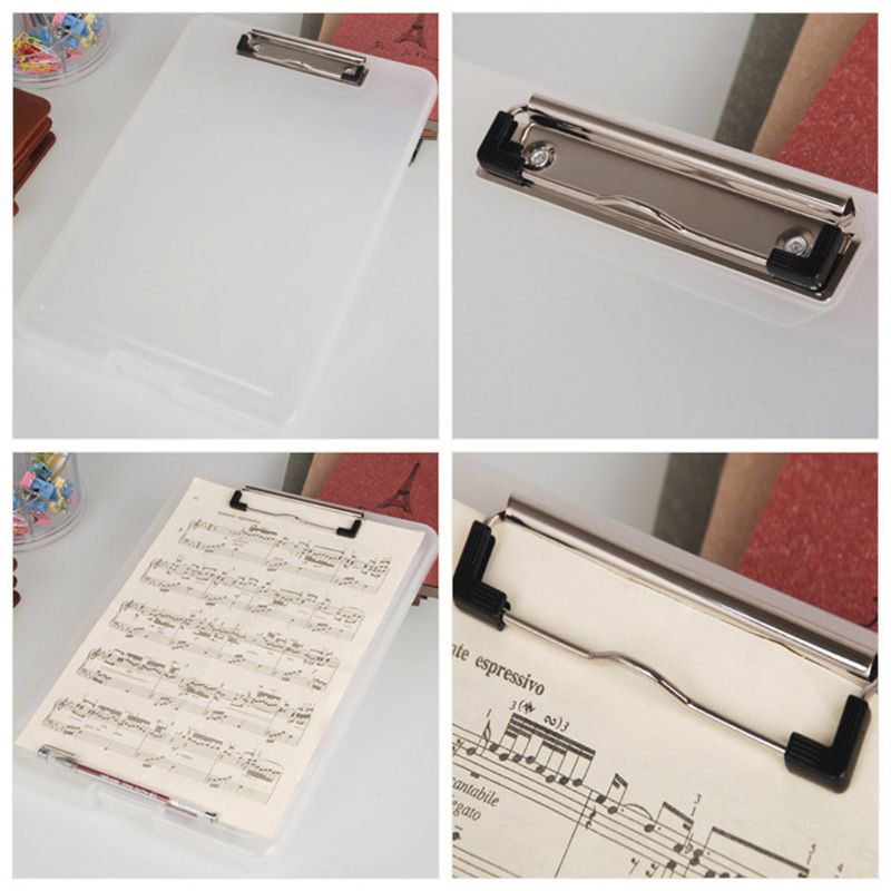 A4 Plastic Storage Clipboard File Box Case Document File Folders Clipboard Writing Pad Stationery Office Supplies