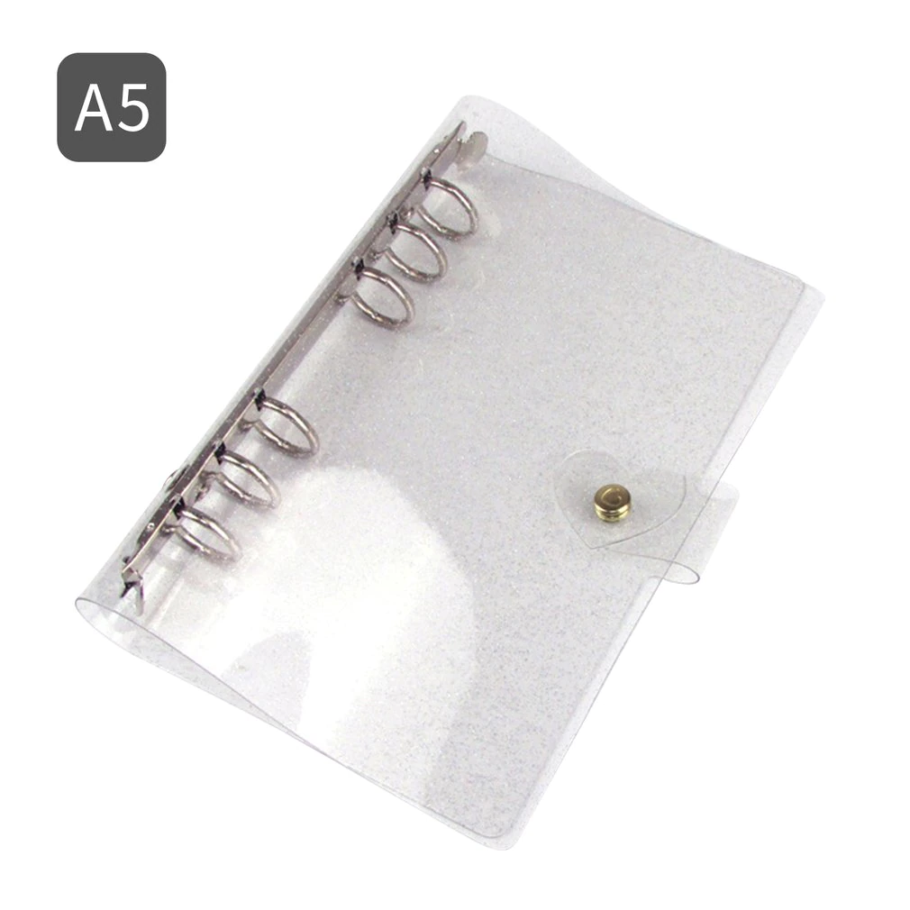 Notebook Transparent Color PVC Clip File Folder Loose Leaf Ring Binder Planner Agenda School Office Supplies Stationery