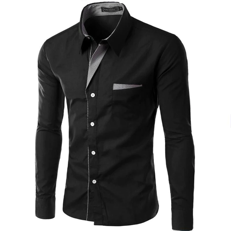 Hot Sale New Fashion Camisa Masculina Long Sleeve Shirt Men Slim fit Design Formal Casual Male Dress Shirt