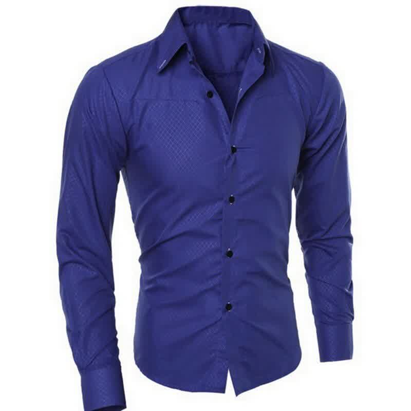 Top Quality Men Dress Shirt Non Iron Fashion Long Sleeve Business Formal Regular Fit Office Camisa Social Masculina