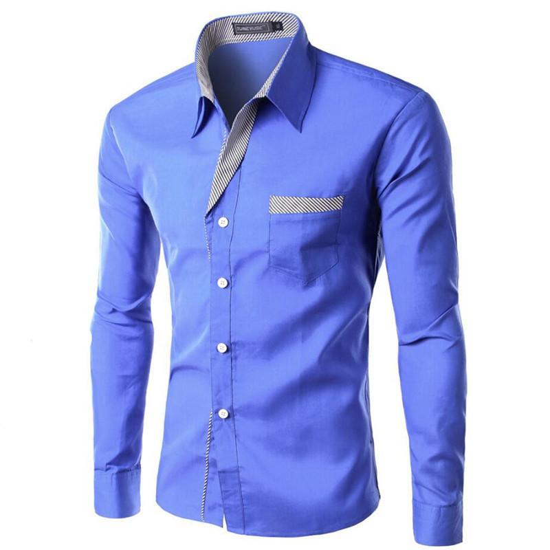 Hot Sale New Fashion Camisa Masculina Long Sleeve Shirt Men Slim fit Design Formal Casual Male Dress Shirt