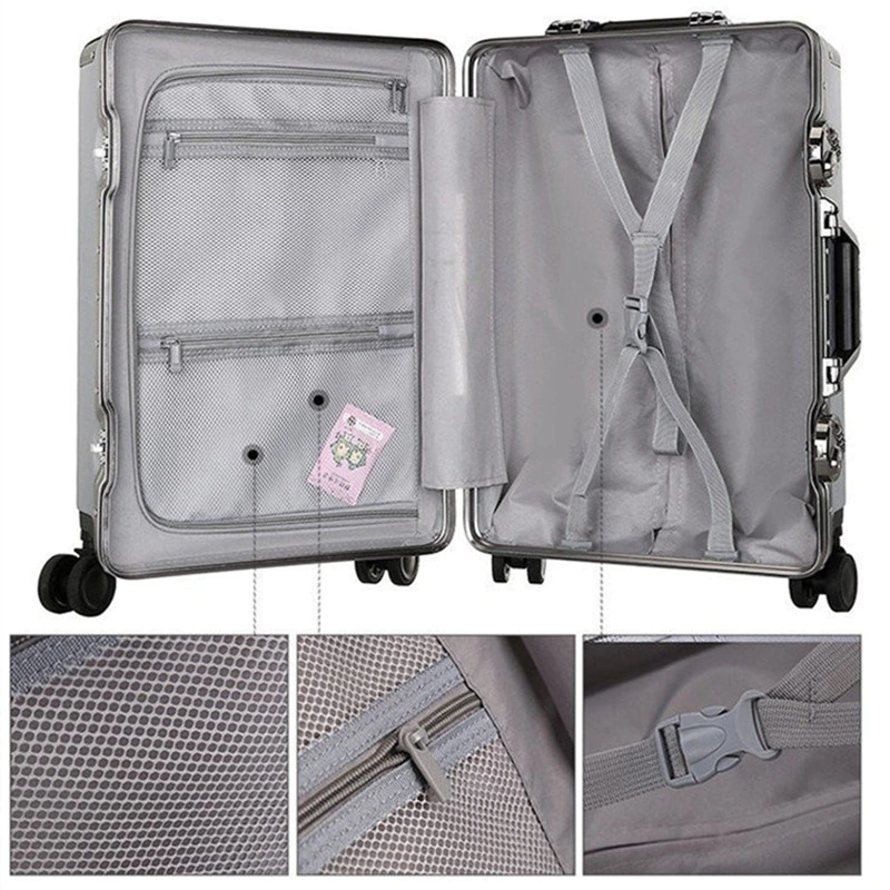 Baggage Men Luggage Sets Bag Trolley suitcase/rolling spinner wheels Pull Rod/Woman Men Aluminum frame traveller case