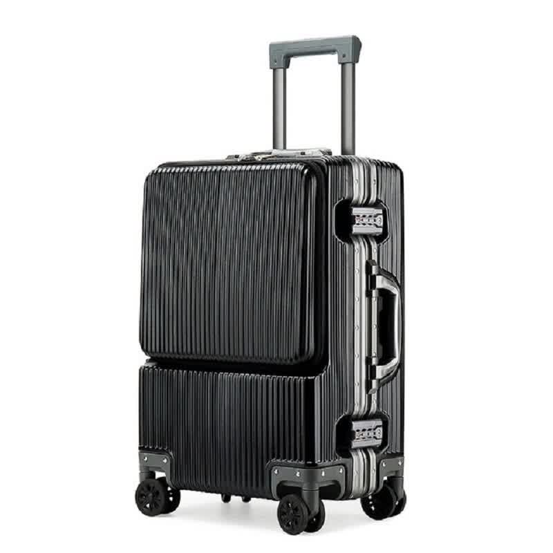 New Creative Flip Cover Rolling Luggage Spinner Cabin Laptops Trolley Aluminum Frame Carry Ons Business Suitcase