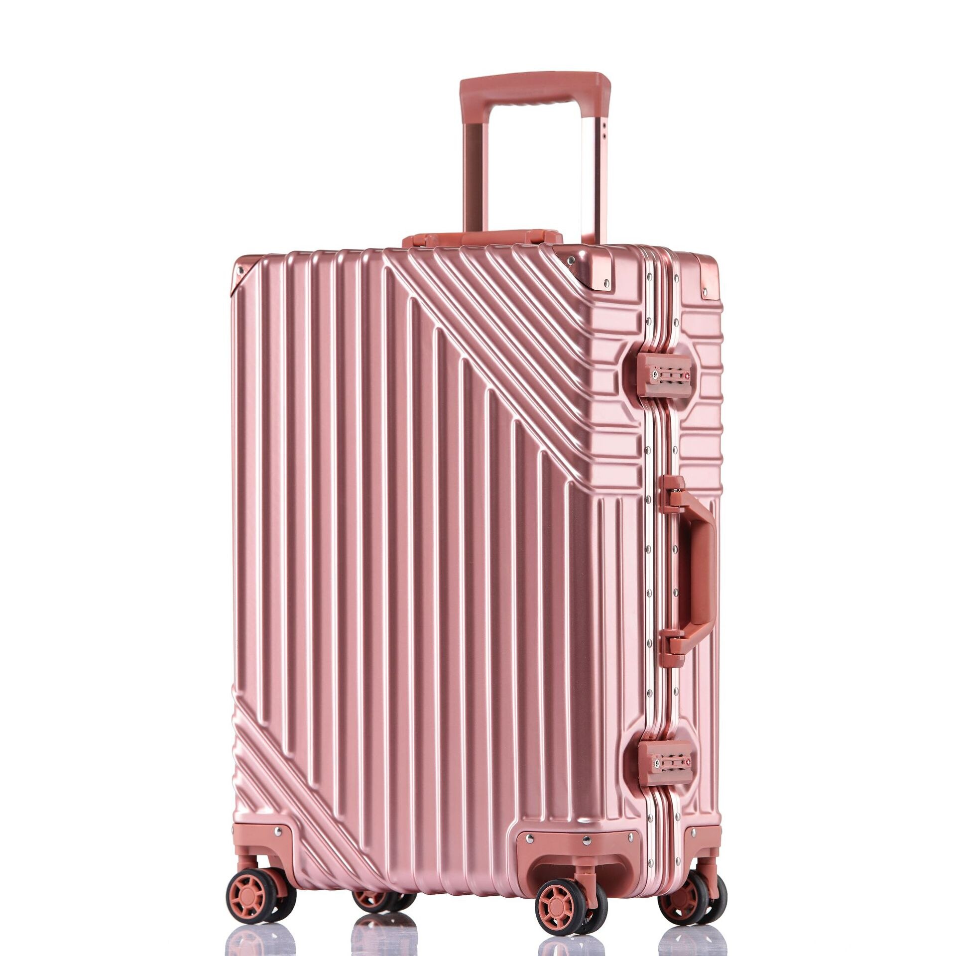Aluminum Frame Rolling Luggage Spinner Travel Suitcase universal wheel