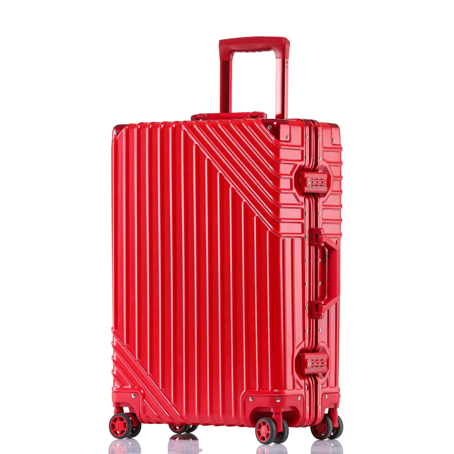 Aluminum Frame Rolling Luggage Spinner Travel Suitcase universal wheel